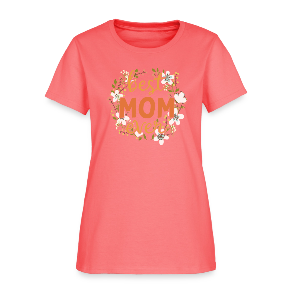 Women's T-Shirt BEST MOM EVER - coral